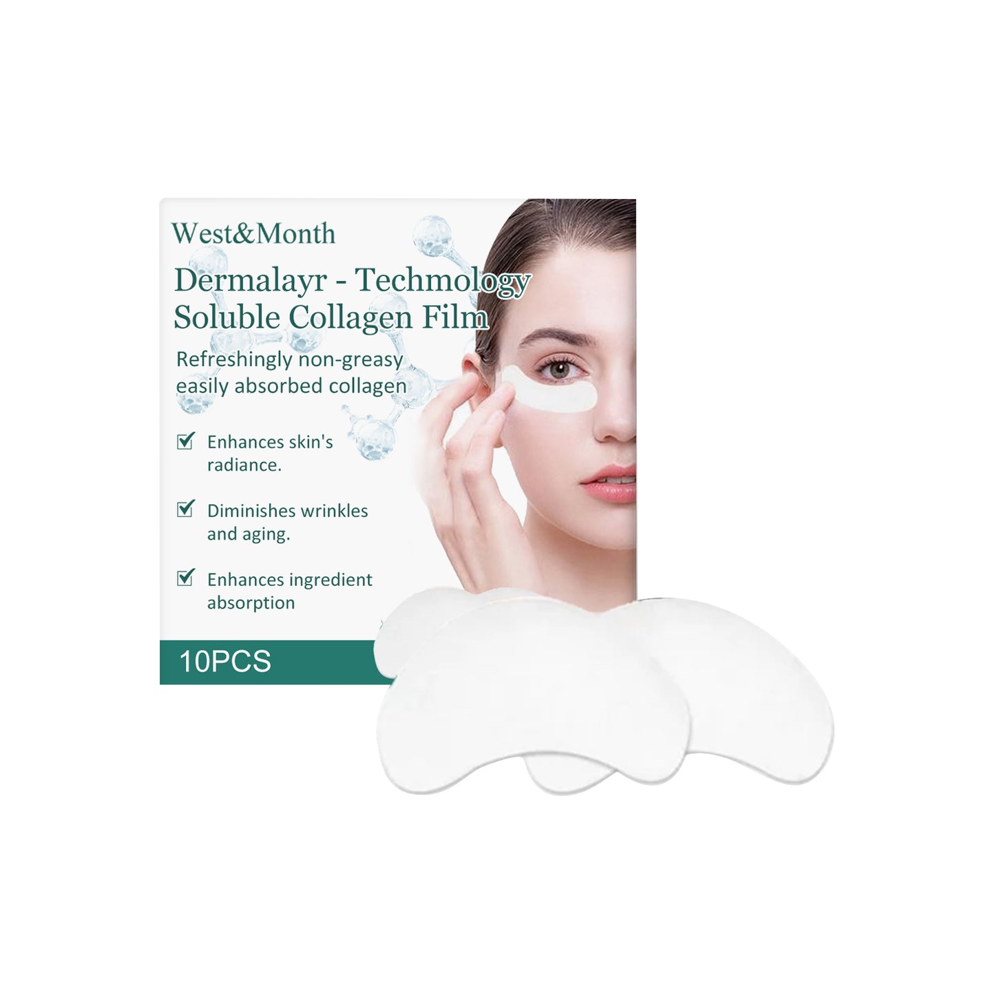 Dermalayr-Technology Soluble Collagen Film, Anti-wrinkle Moisturizing Firming Whitening Patch